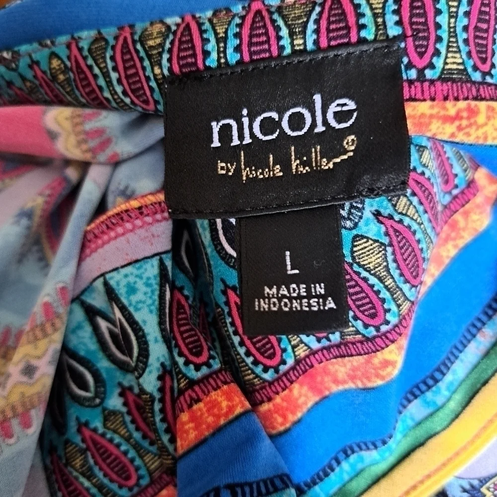 Nicole multicolored and multi design  wrap Dress size large